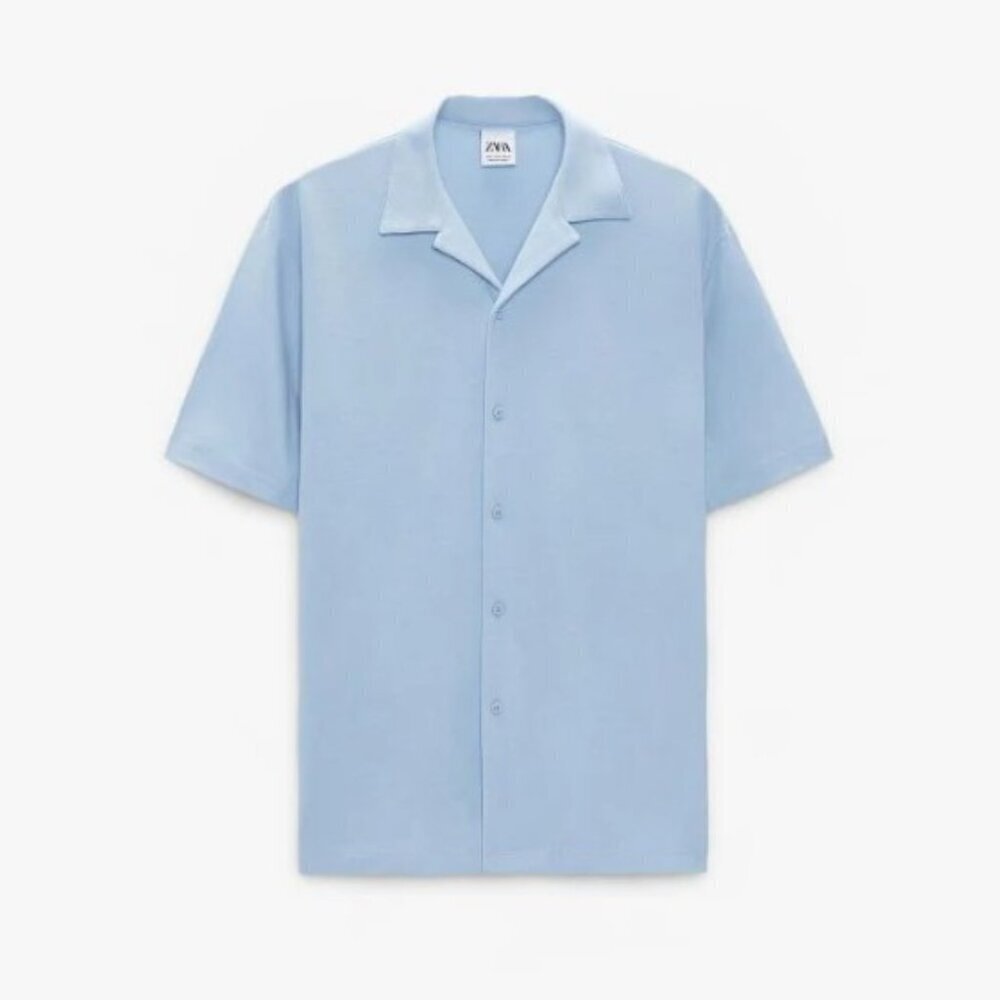 ZARA Textured Boucle Polo With  Shirt SIZE M  5372/309/403